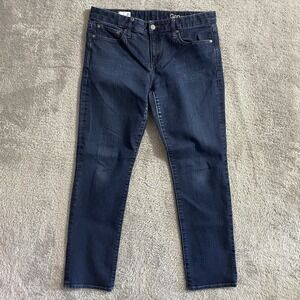 Gap 1969 Jeans Women's Size 31r‎ Real Straight Dark Wash Stretch Mid Rise Blue